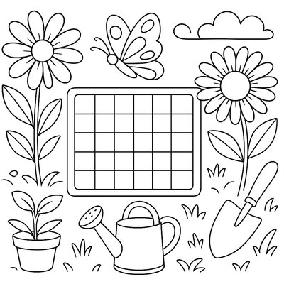 Spring Word Puzzle With Flower And Garden Terms