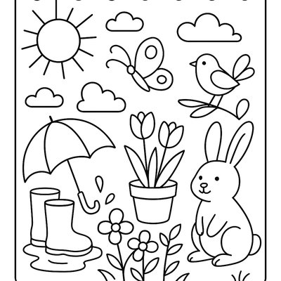 A Spring Calendar Showing April Activities