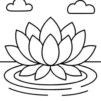 A Lotus Flower Floating On Still Water