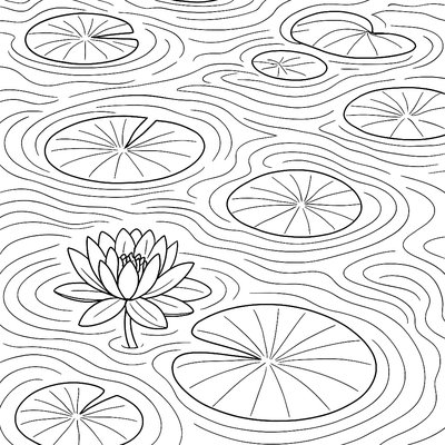 Peaceful Pond With Lily Pads And Gentle Ripples