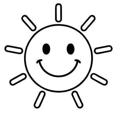 A Happy Sun With A Big Smile And Rays