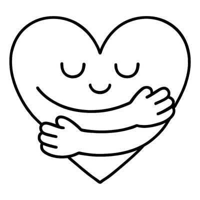 A Heart With Arms Hugging Itself