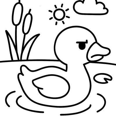 The Ugly Duckling Swimming In A Pond