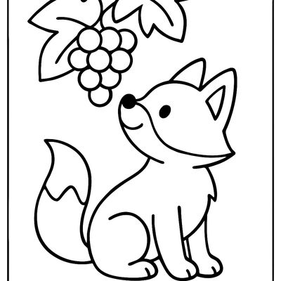 A Fox Looking Up At Grapes On A Vine