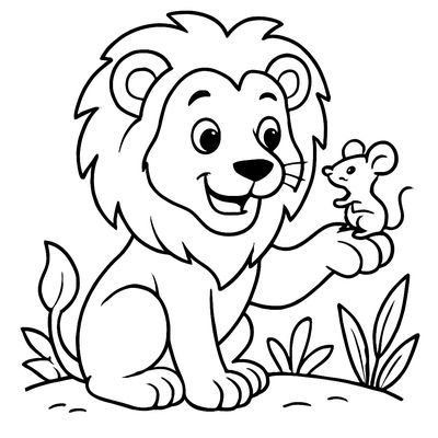 A Lion With A Mouse On Its Paw