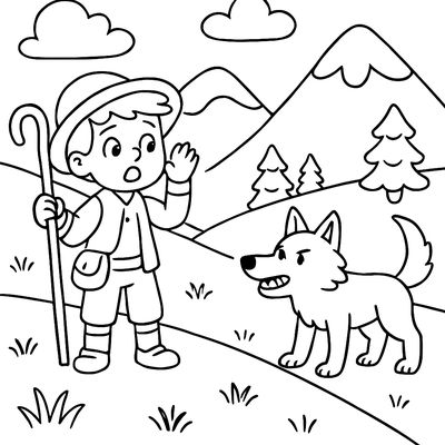 The Boy Who Cried Wolf On A Hillside