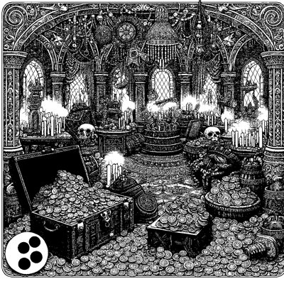 A Treasure Room Inside A Castle With Gold And Gems