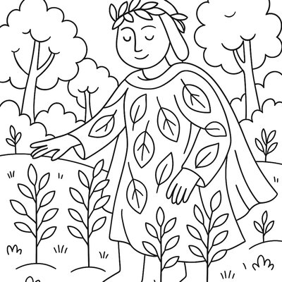 A Nature Guardian Protecting A Forest Of Young Trees