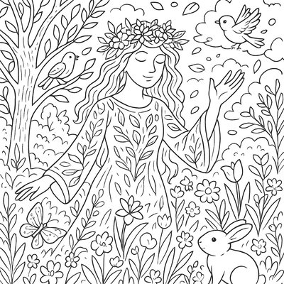 A Nature Spirit Awakening The Forest In Spring