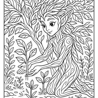 Tree Sprite Protecting Young Saplings