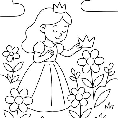 A Garden Princess Crowning Flowers As They Bloom