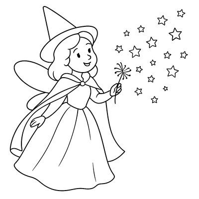 A Fairy Godmother Helping Flowers Bloom With Her Magic Wand