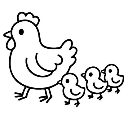 A Mother Hen With Baby Chicks Following