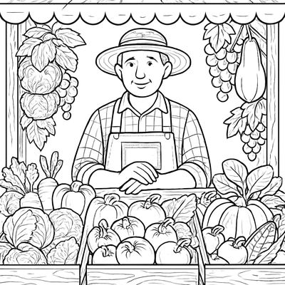 A Farmer's Market Stand With Fruits And Vegetables