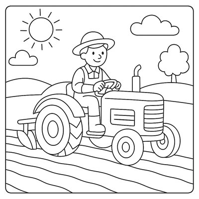 Farmer Preparing Fields With Tractor For Spring Planting