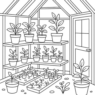 A Greenhouse Filled With Seedlings And Young Plants