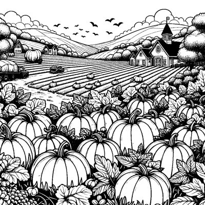 A Pumpkin Patch In Autumn