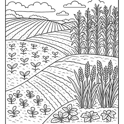 Crop Rotation Fields Showing Different Plant Stages