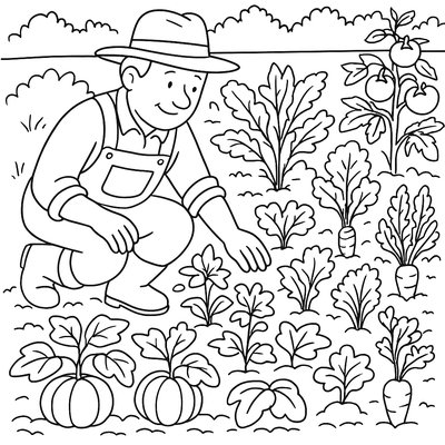 Farmer Using Companion Planting In Vegetable Garden