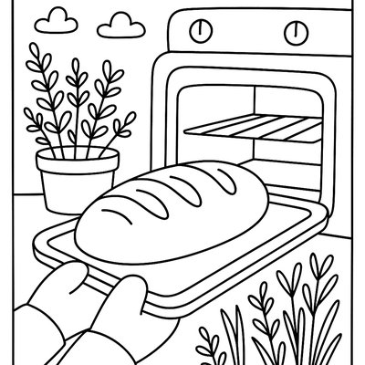 Baking Fresh Bread With Herbs From Garden