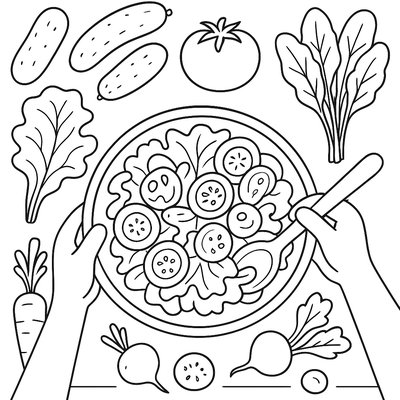 Making Fresh Spring Salad With Garden Vegetables