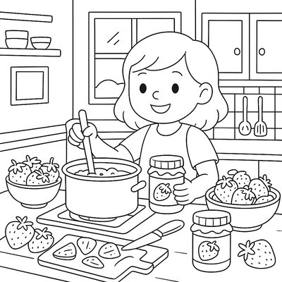 Making Strawberry Jam With Fresh Spring Berries