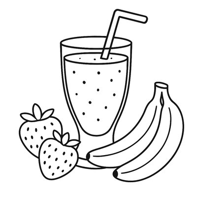 Fresh Fruit Smoothie With Strawberries And Bananas