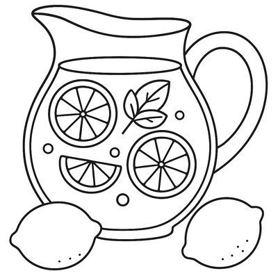 Fresh Lemonade Pitcher With Mint And Spring Herbs
