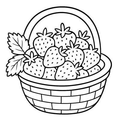 A Basket Full Of Fresh Strawberries With Leaves