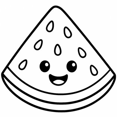 A Big, Smiling Slice Of Watermelon With Large, Easy-to-color Seeds