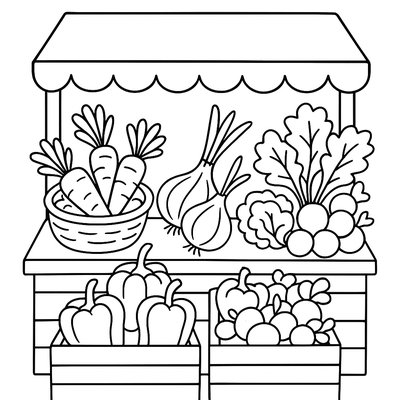 A Farmers Market Stand With Spring Vegetables