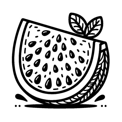 A Happy Watermelon Slice With Seeds