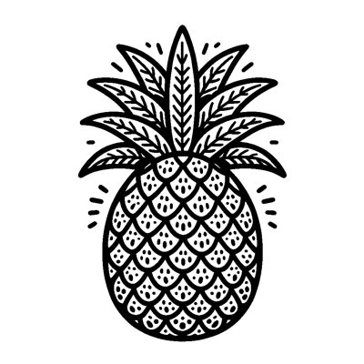 A Pineapple With Leaves