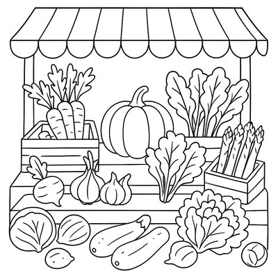 A Farmers Market Stall With Spring Vegetables