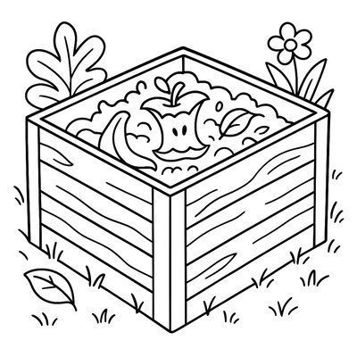 Composting Bin With Decomposing Organic Matter