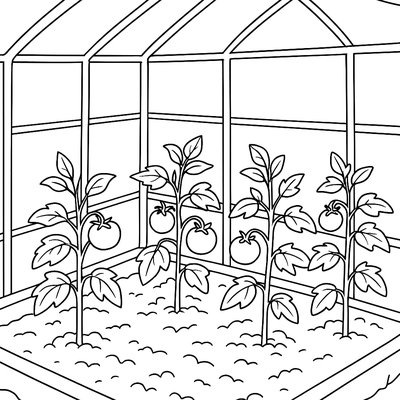 Greenhouse With Tomato Plants And Beneficial Insects