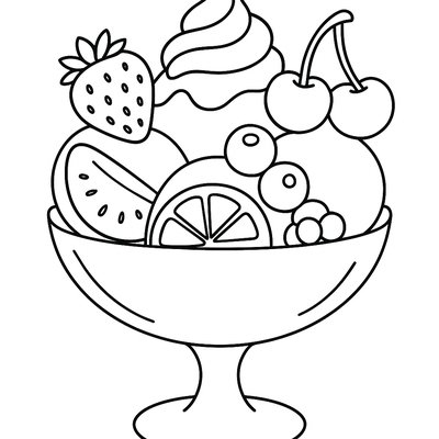 Ice Cream Sundae With Spring Fruit Toppings