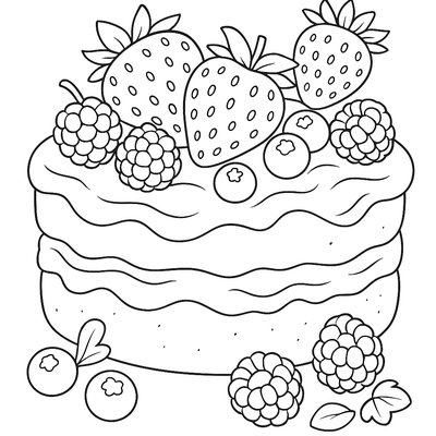 Strawberry Shortcake Decorated With Fresh Spring Berries