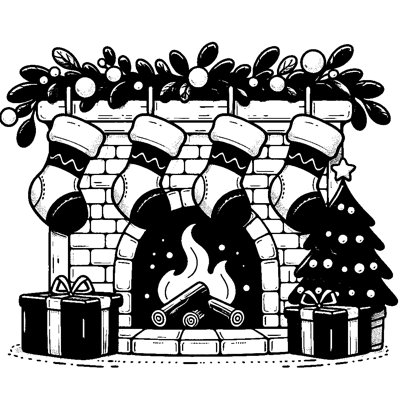 Stockings Hanging By A Fireplace