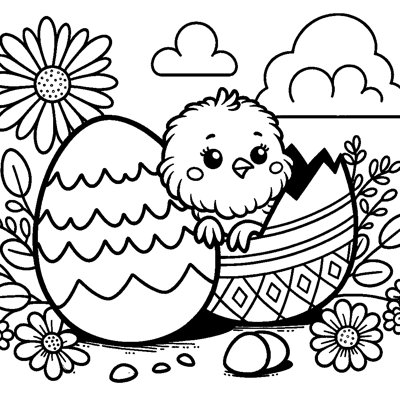 A Chick Hatching From An Egg