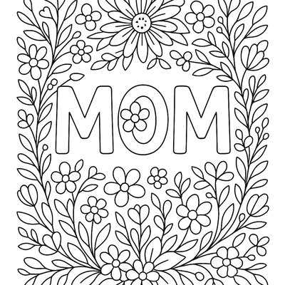 A Decorative Frame With Mom Written In Flowers