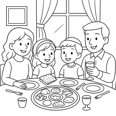 Family Gathering For Passover Seder Meal