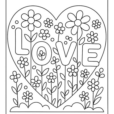 Heart-shaped Garden Planted With Flowers Spelling LOVE