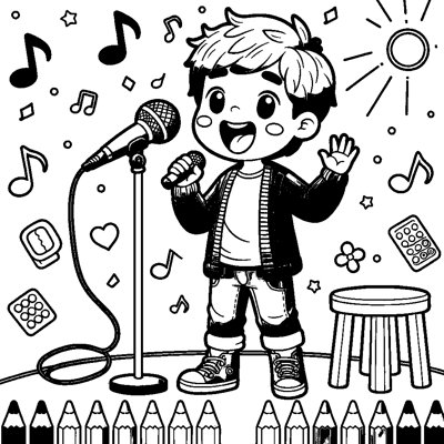 A Child Singing Into A Microphone On Stage