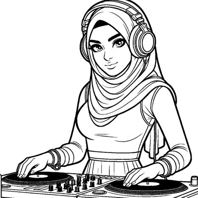 A DJ With Headphones At A Turntable