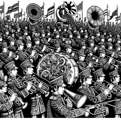 A Marching Band In A Parade
