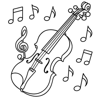 Violin With Music Notes Floating Around It