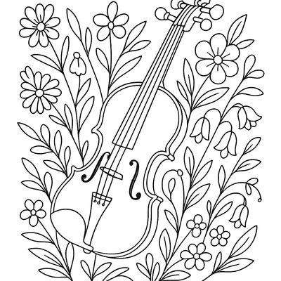 Violin With Spring Flowers Growing From Sound Holes