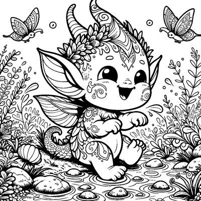 A Baby Bigfoot Playing In A Creek