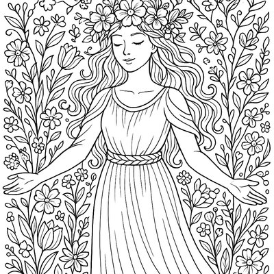 Spring Awakening Spirit Surrounded By Flowers